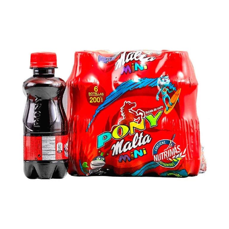 Mini Six Pack Pony Malta Mini Bebida de Malta - Six Pack Botella Mini | Energía Natu ...