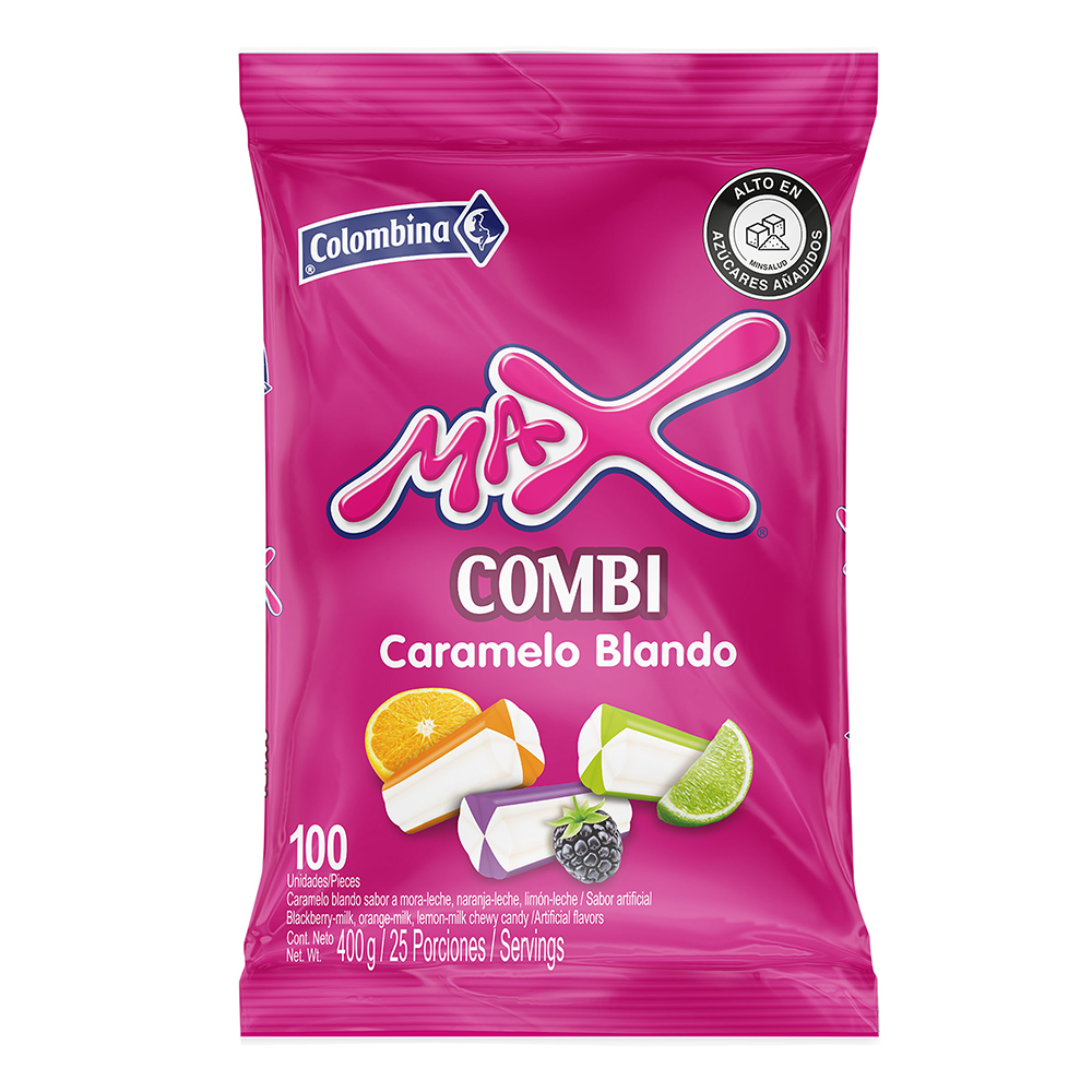 Dulces Max Combi Caramelo Blando x100 Unidades